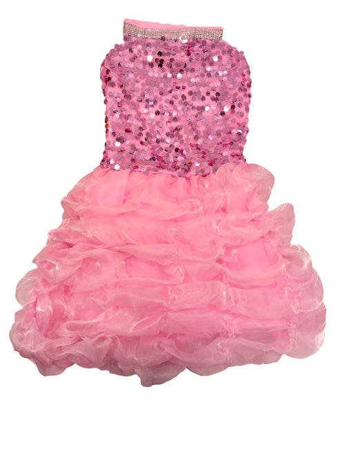 BookMyCostume Pink Balloon Frock Western Dance Costume Dress for Girls Kids - Premium